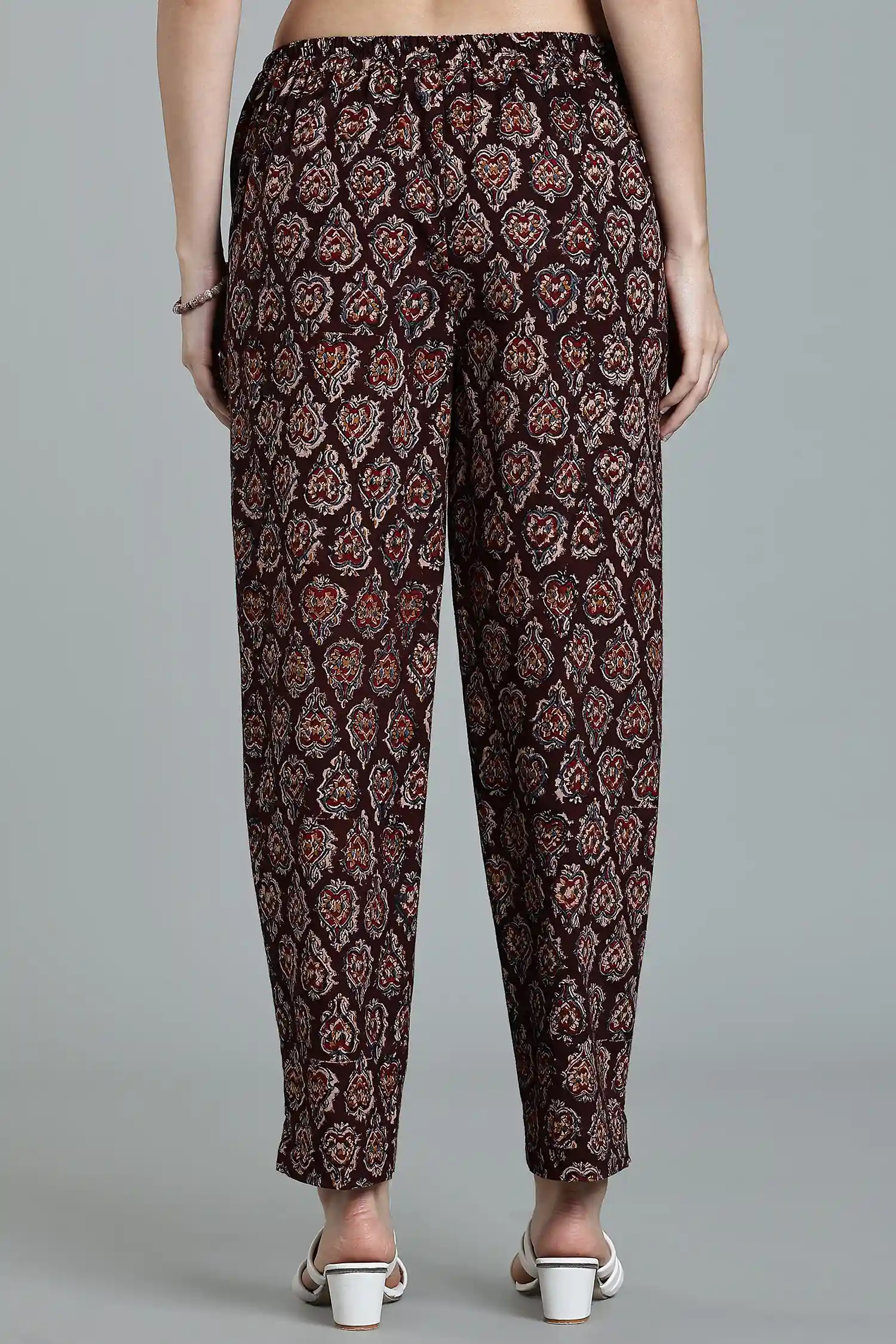 KALAMKARI COTTON TAPERED PANT SLIT AT HEM - Image 5