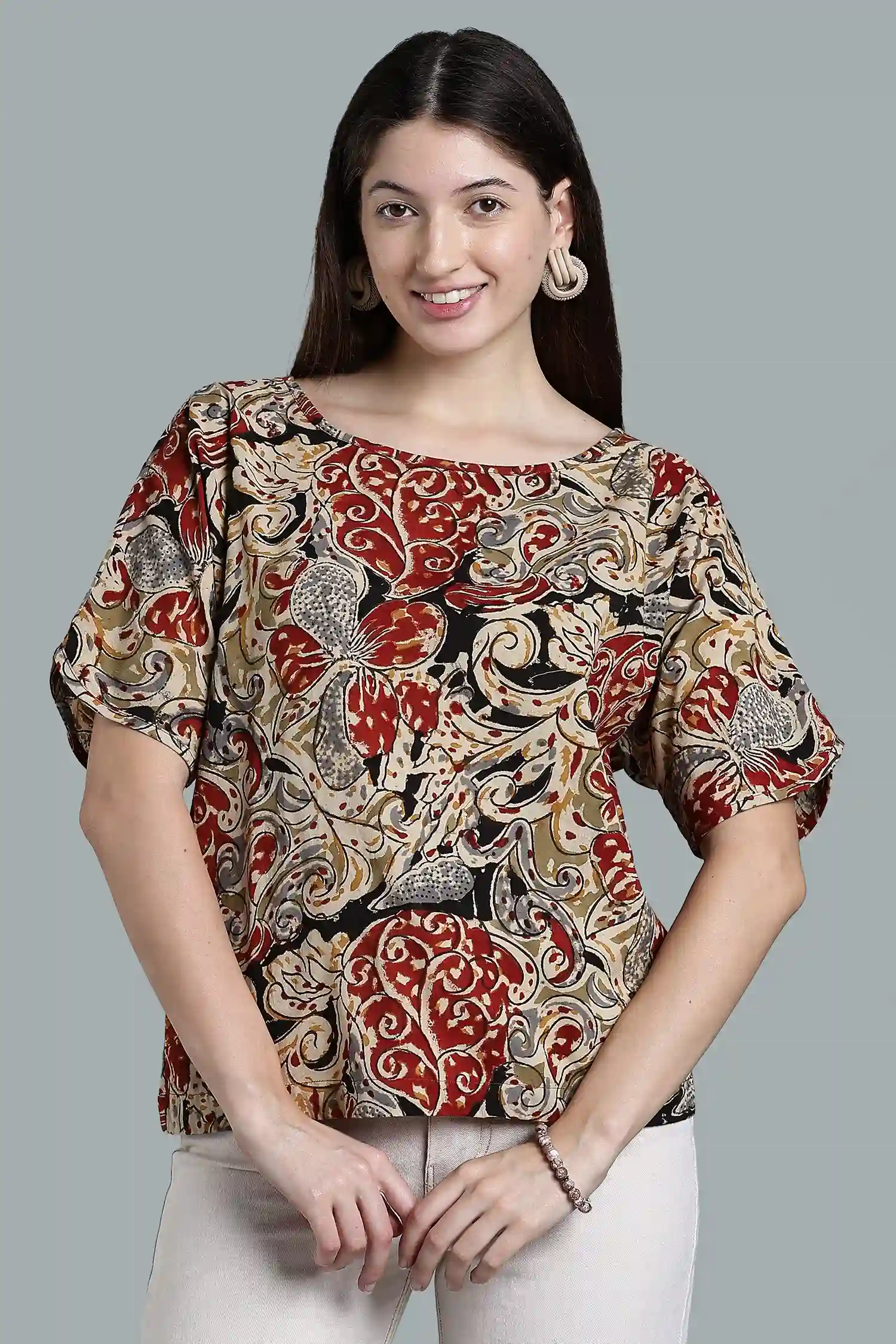 KALAMKARI COTTON TOP KIMONO