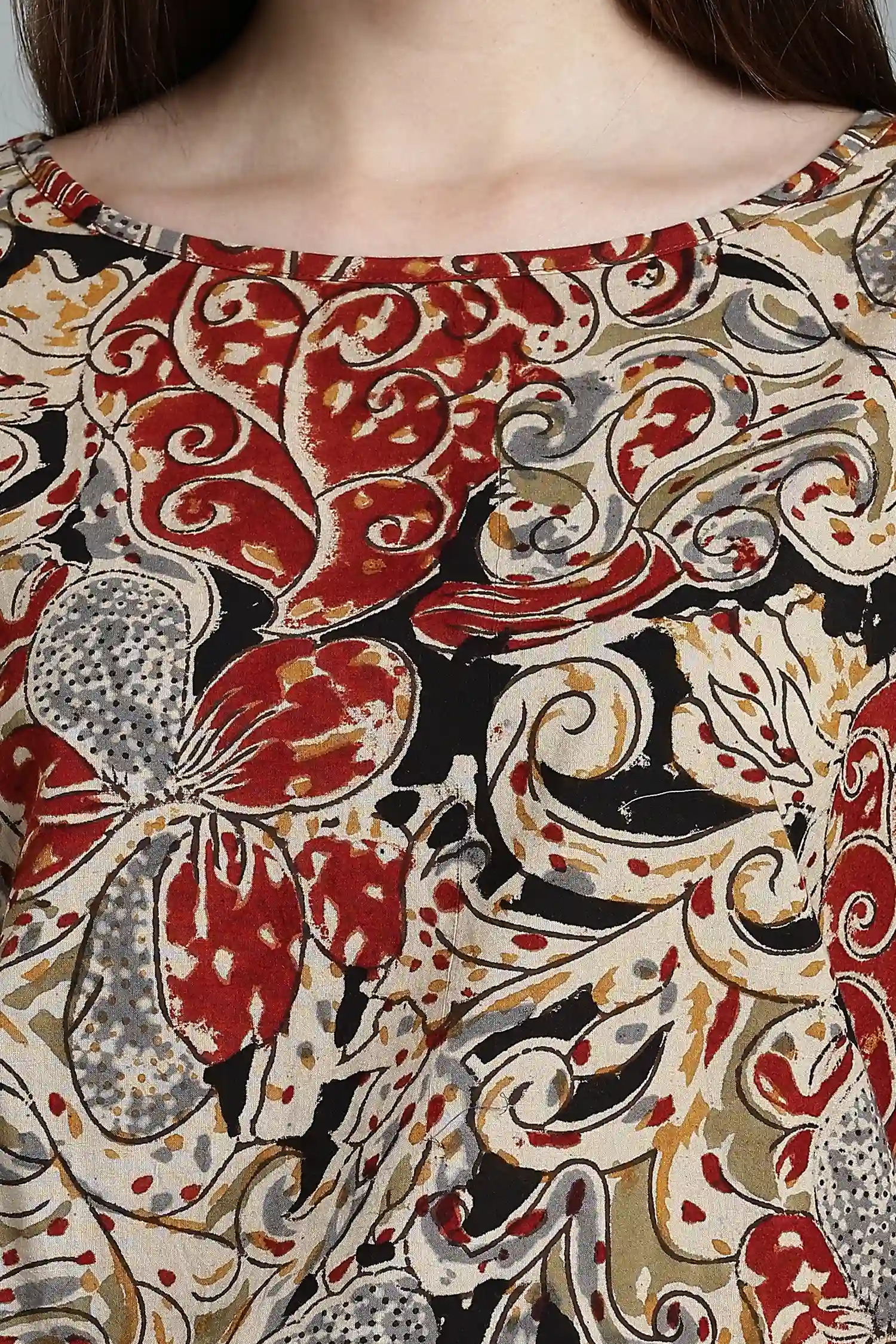 KALAMKARI COTTON TOP KIMONO - Image 2