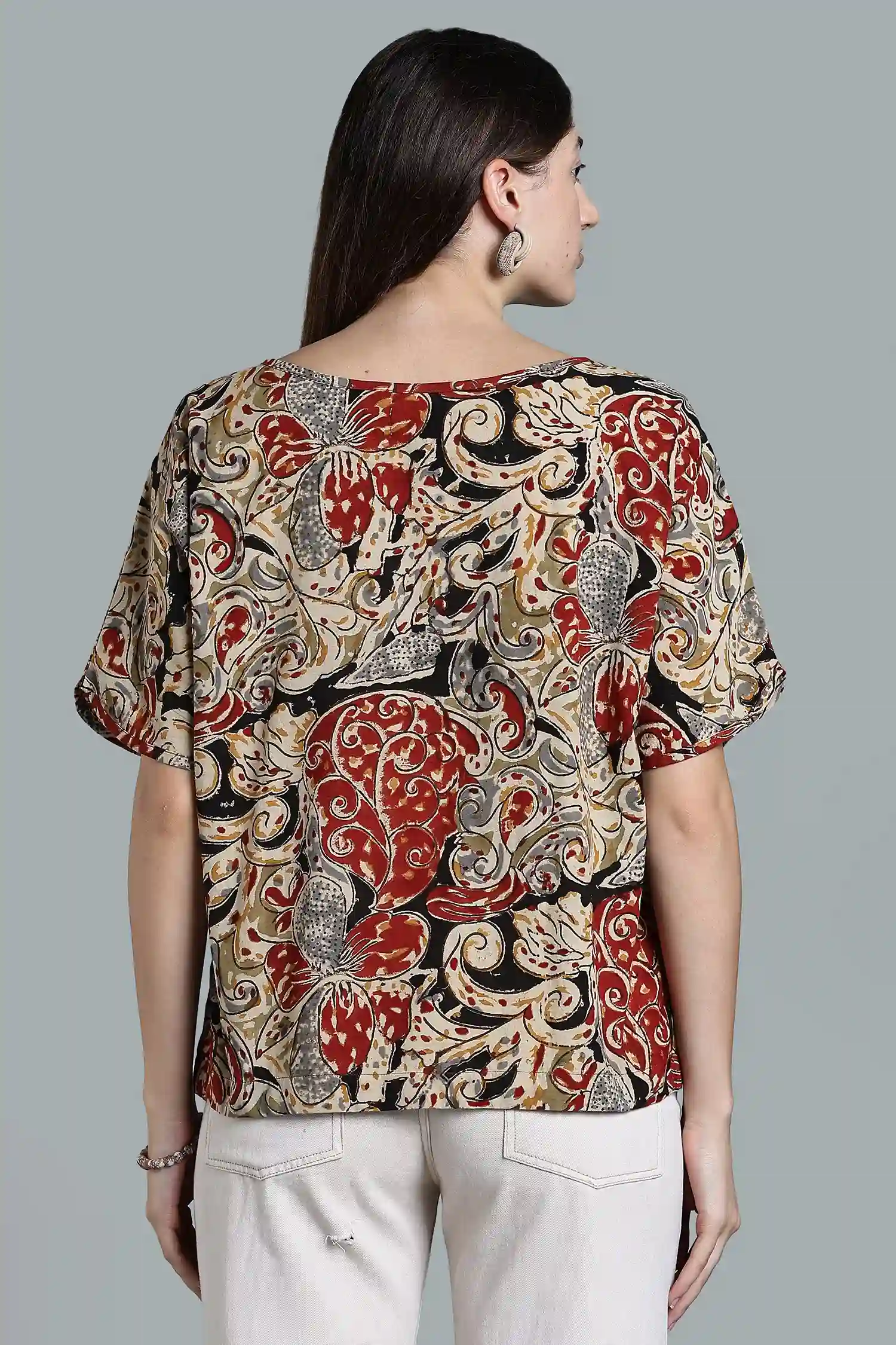 KALAMKARI COTTON TOP KIMONO - Image 3