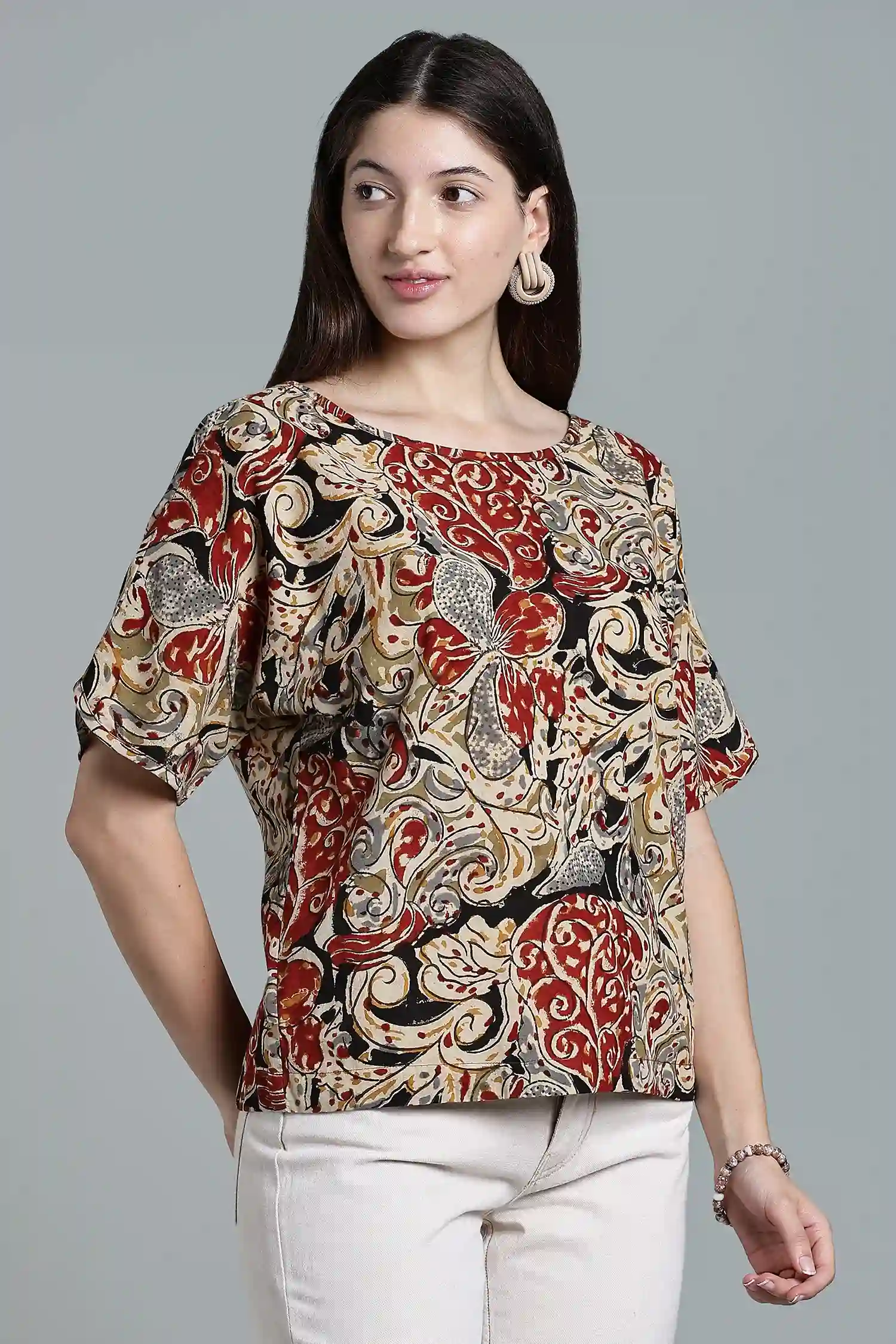 KALAMKARI COTTON TOP KIMONO - Image 6