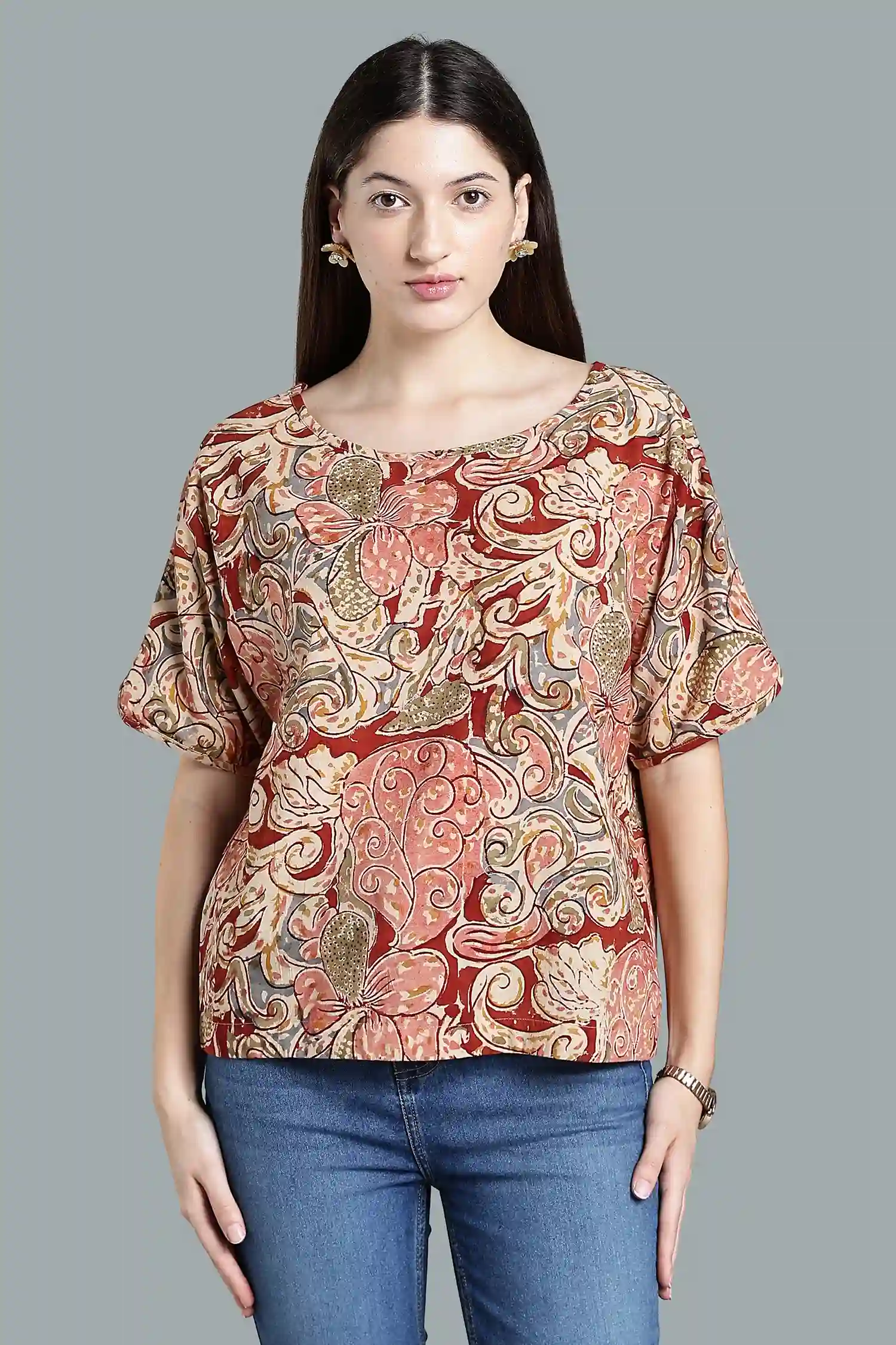 KALAMKARI COTTON TOP KIMONO - Image 6