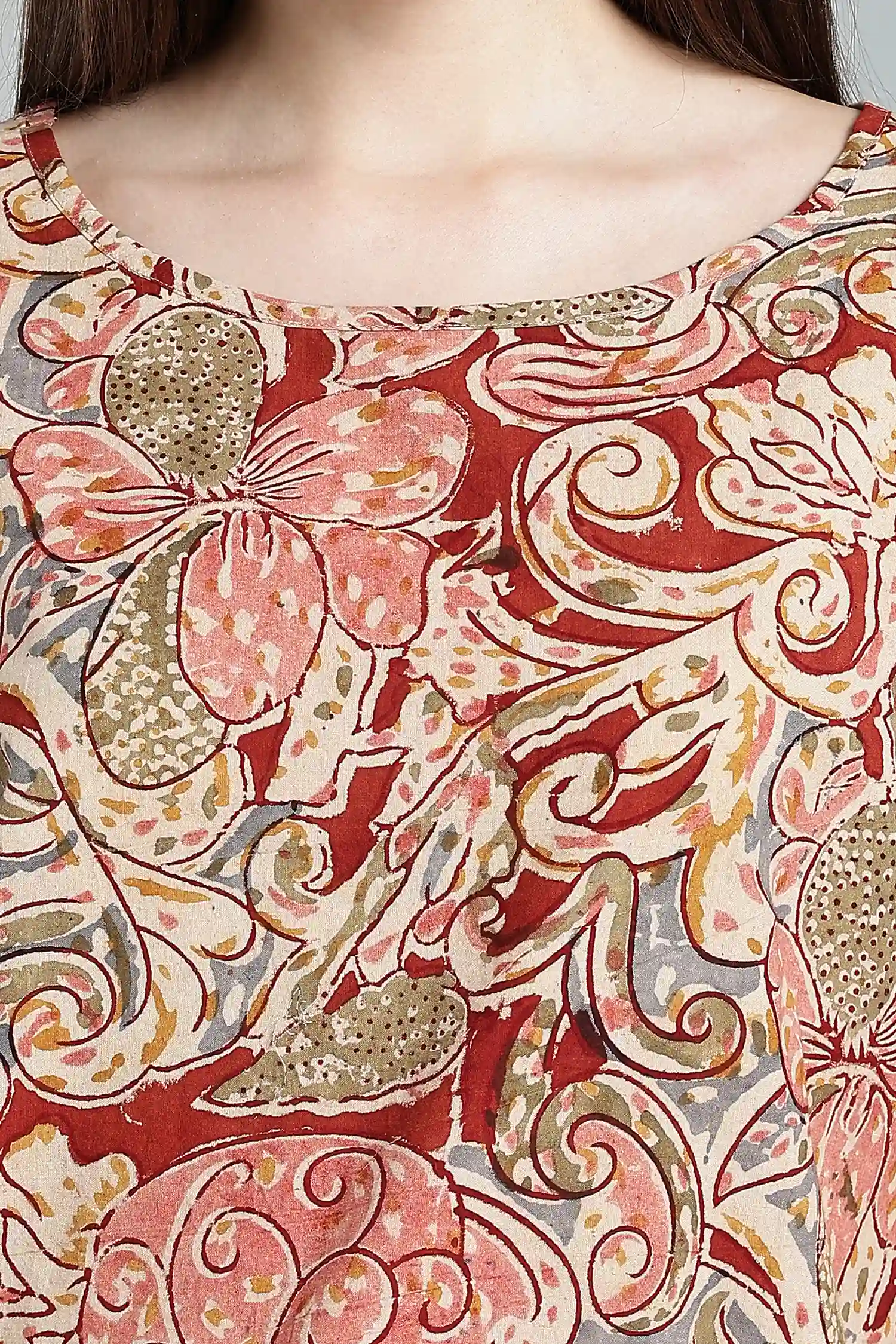 KALAMKARI COTTON TOP KIMONO - Image 3