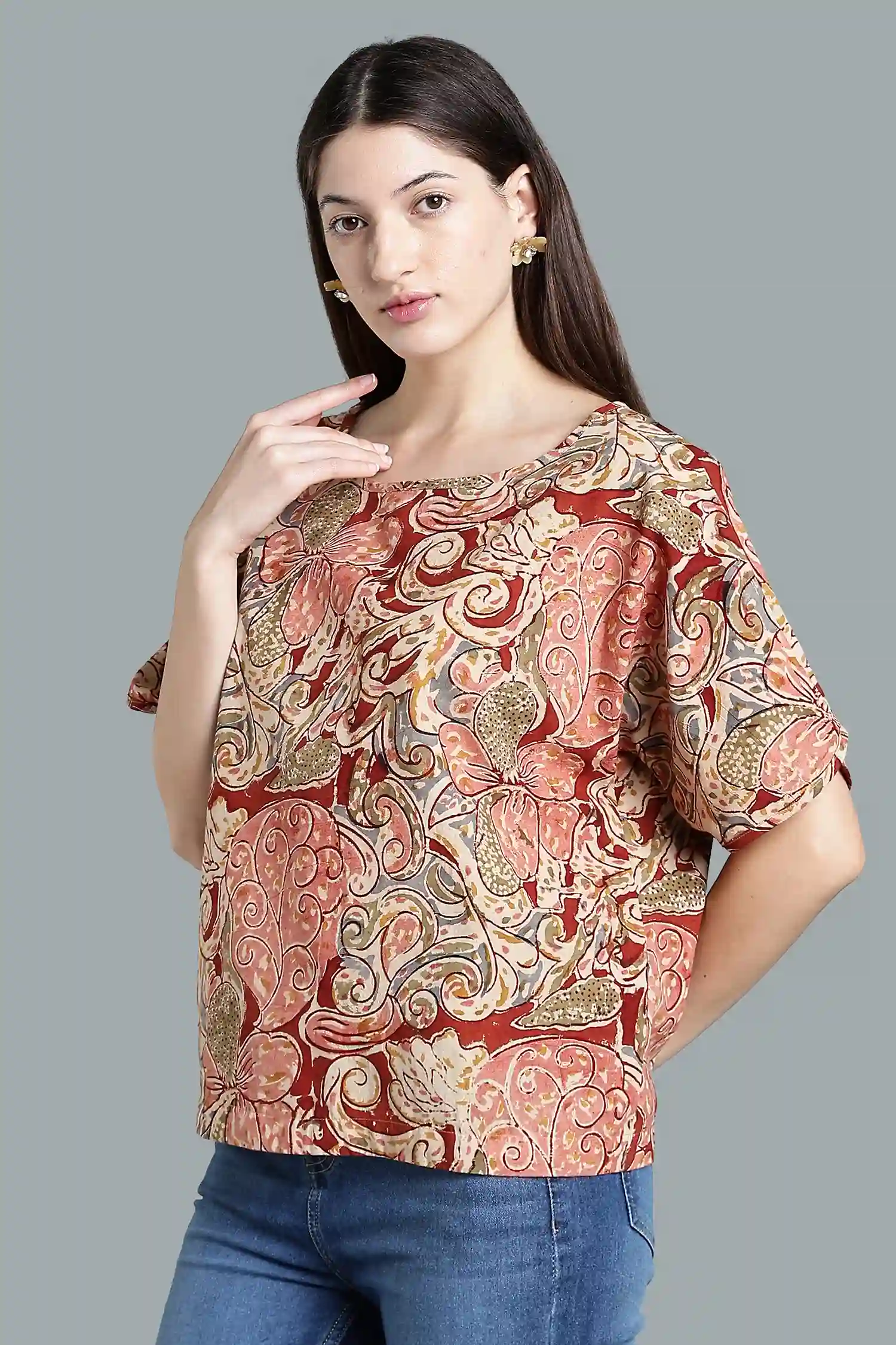 KALAMKARI COTTON TOP KIMONO - Image 5