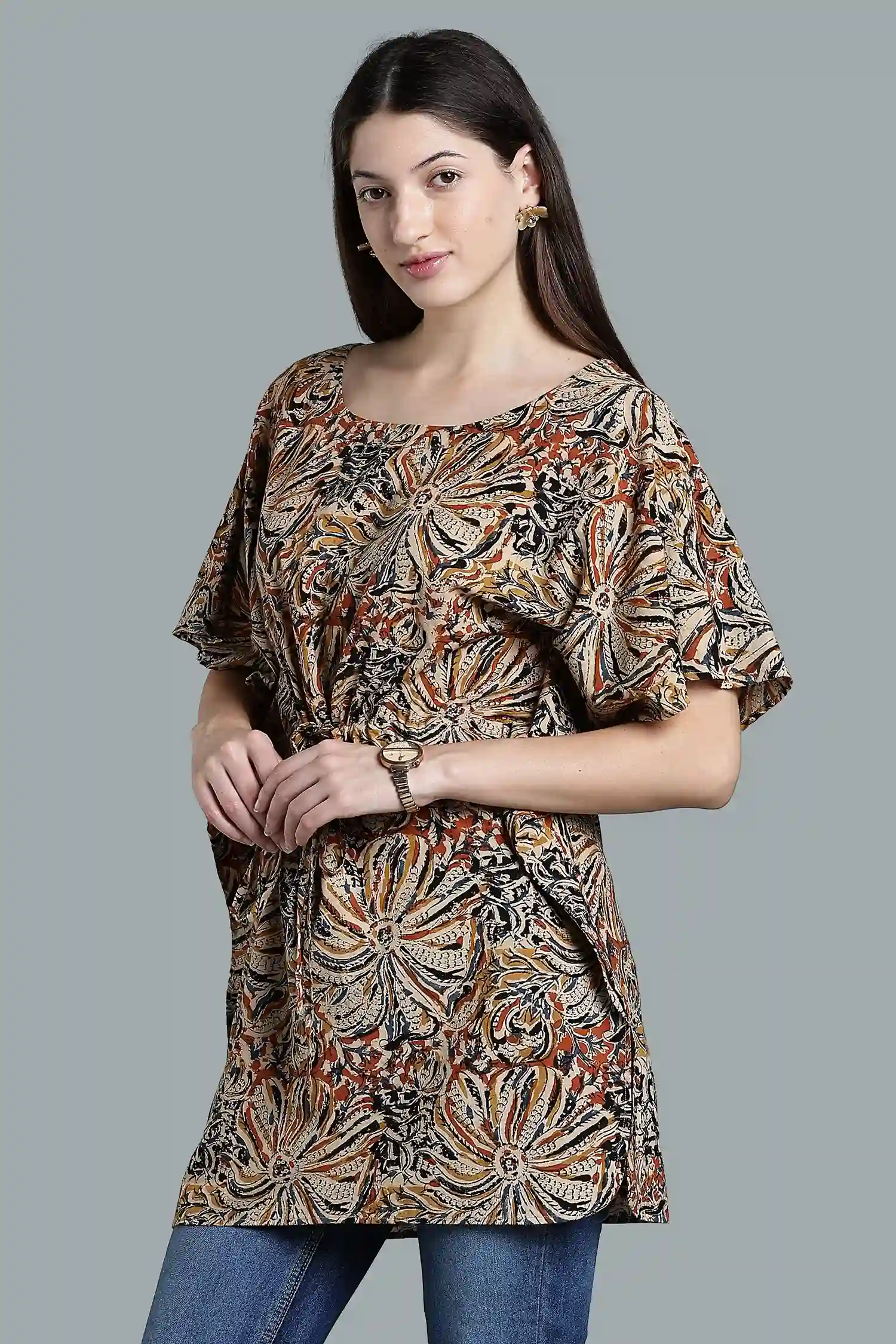 KALAMKARI COTTON TUNIC BATWING - Image 5