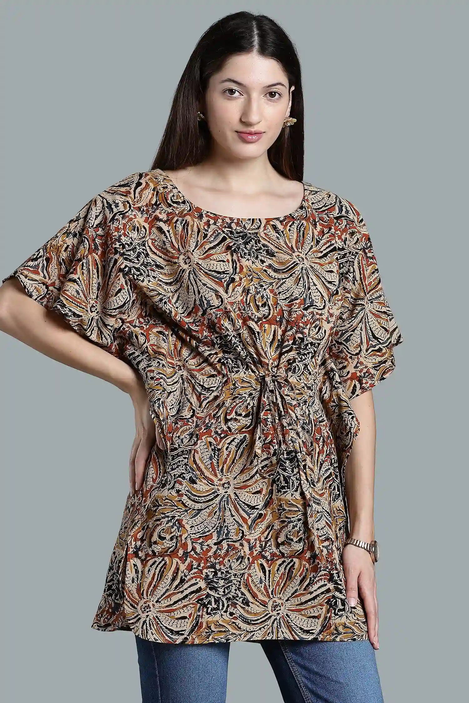 KALAMKARI COTTON TUNIC BATWING - Image 6
