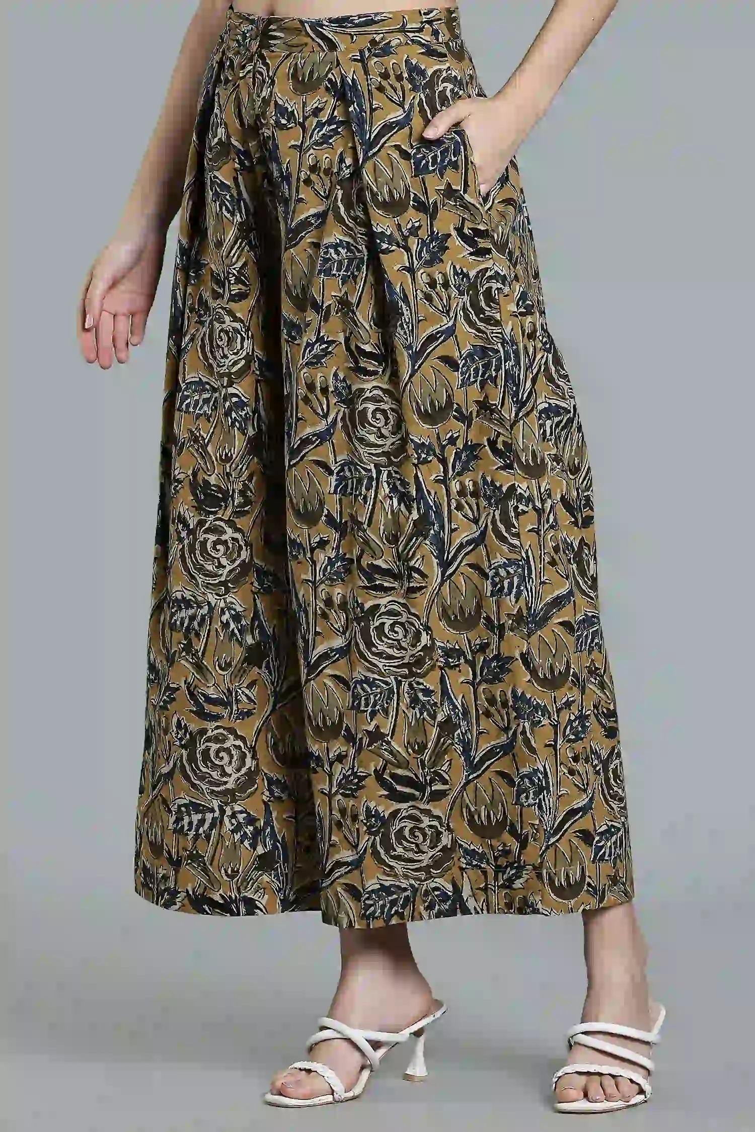 KALAMKARI COTTON PANT PARALLEL FLARED - Image 2