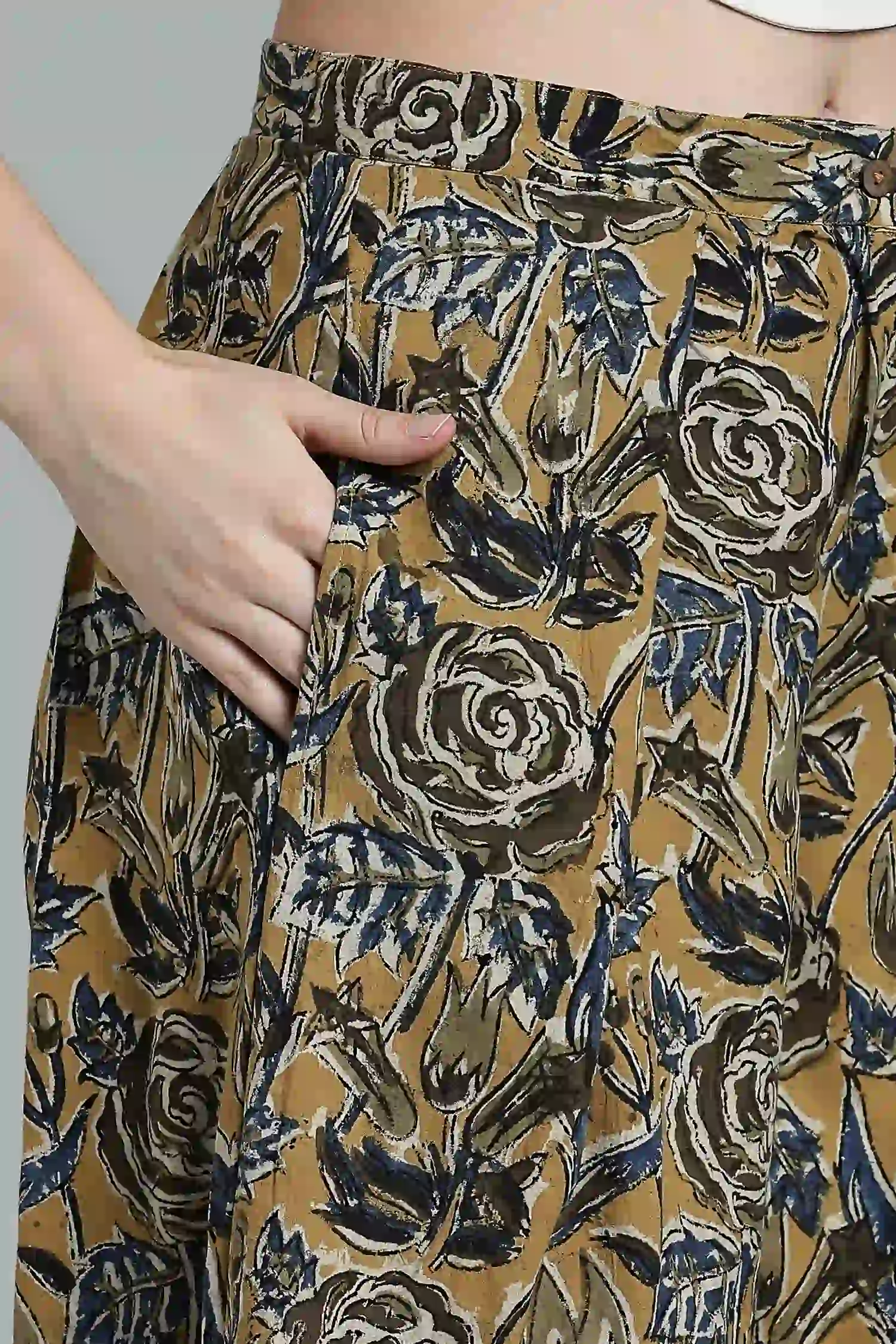 KALAMKARI COTTON PANT PARALLEL FLARED - Image 3