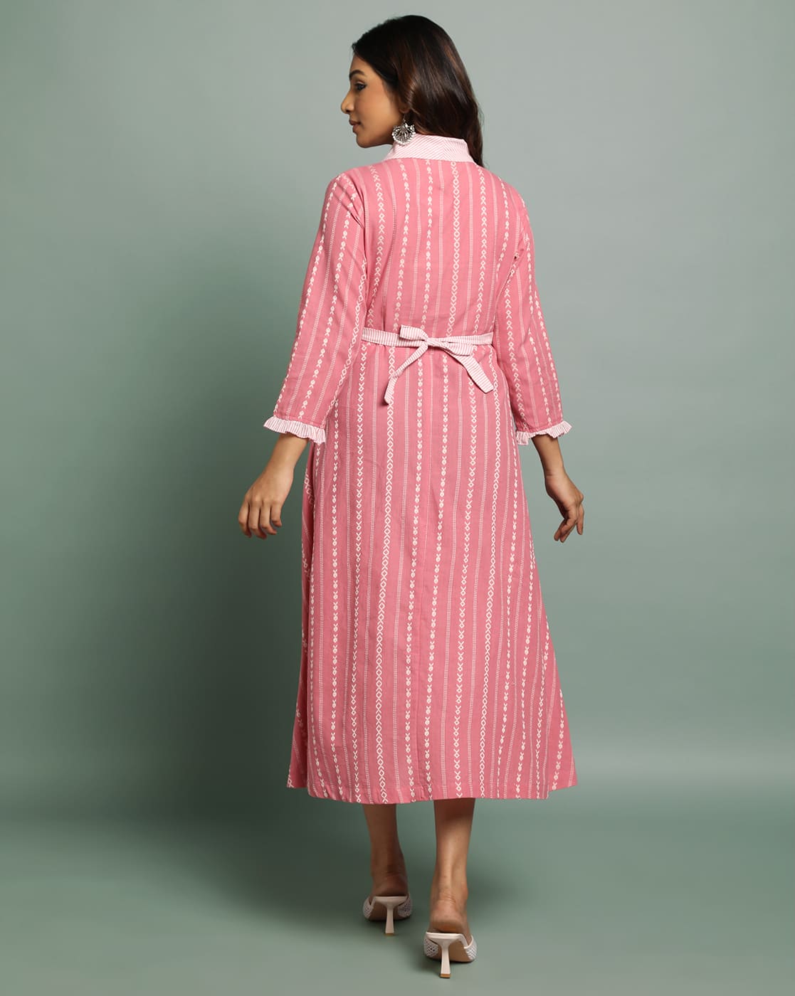 DRESS SOUTH C CROSSOVER SHAWL COLLAR - PINK - Image 4