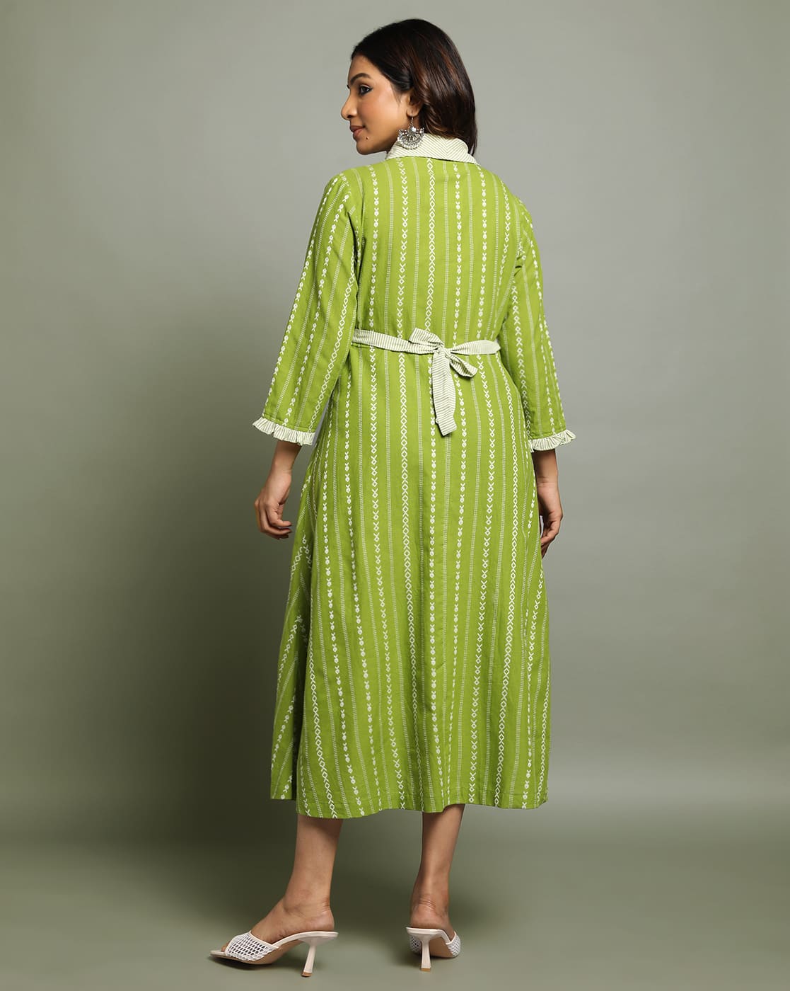 DRESS SOUTH C CROSSOVER SHAWL COLLAR - GREEN - Image 4