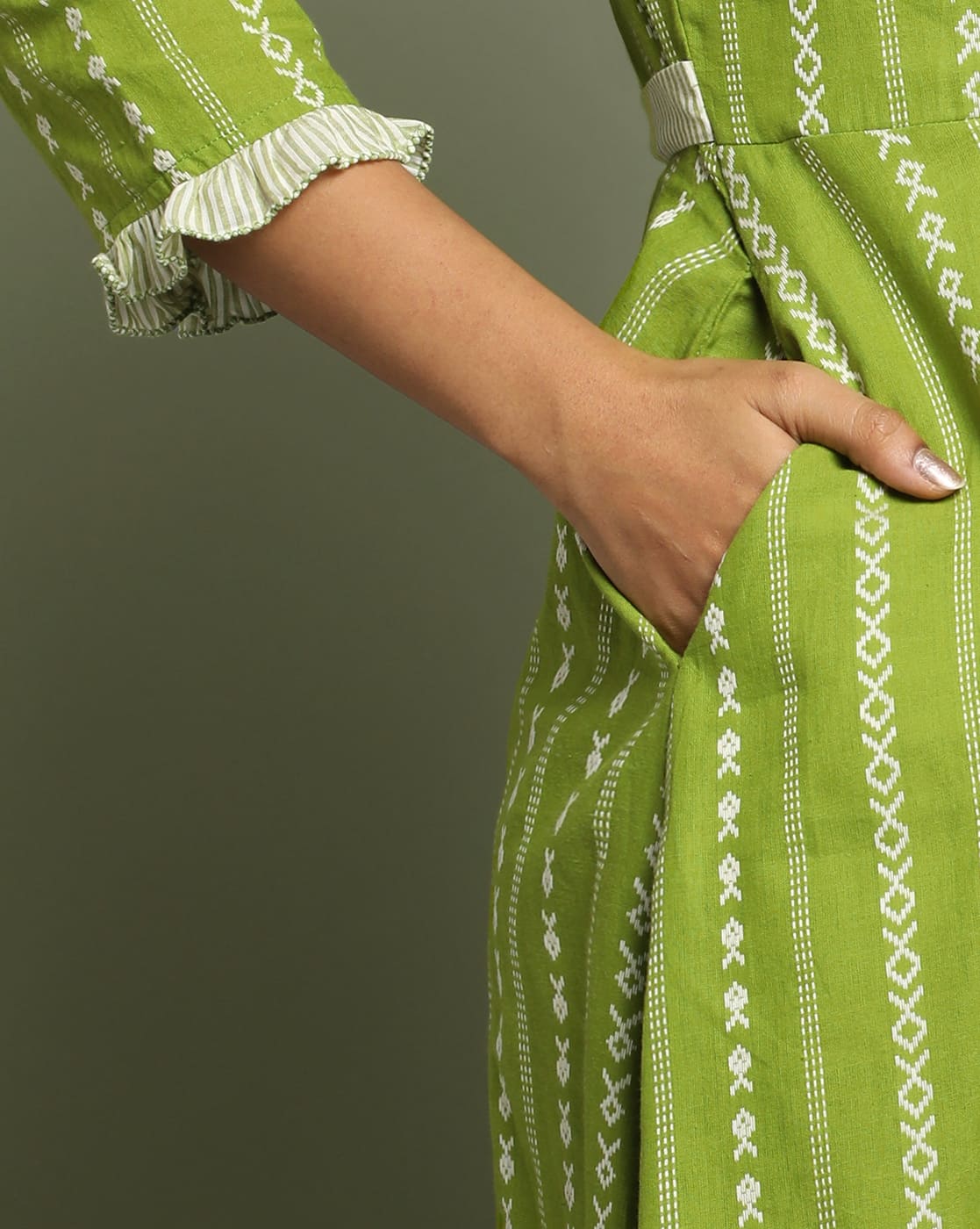 DRESS SOUTH C CROSSOVER SHAWL COLLAR - GREEN - Image 2