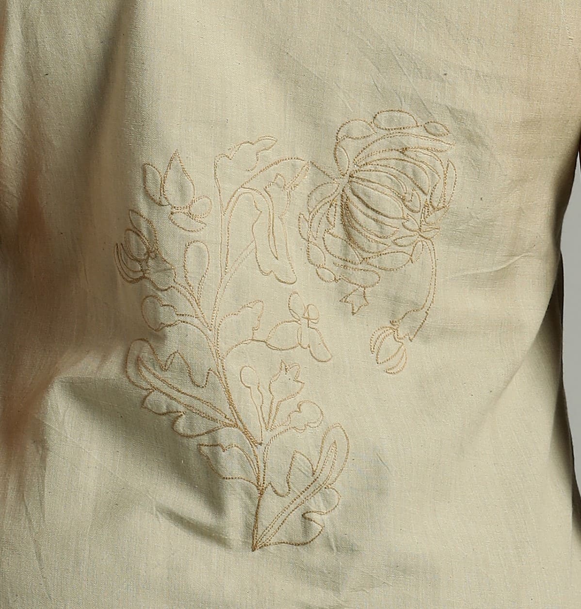 NATURAL DYED YARN HANDLOOM RND NECK ROUNDED BOTTOM GREEN - Image 7