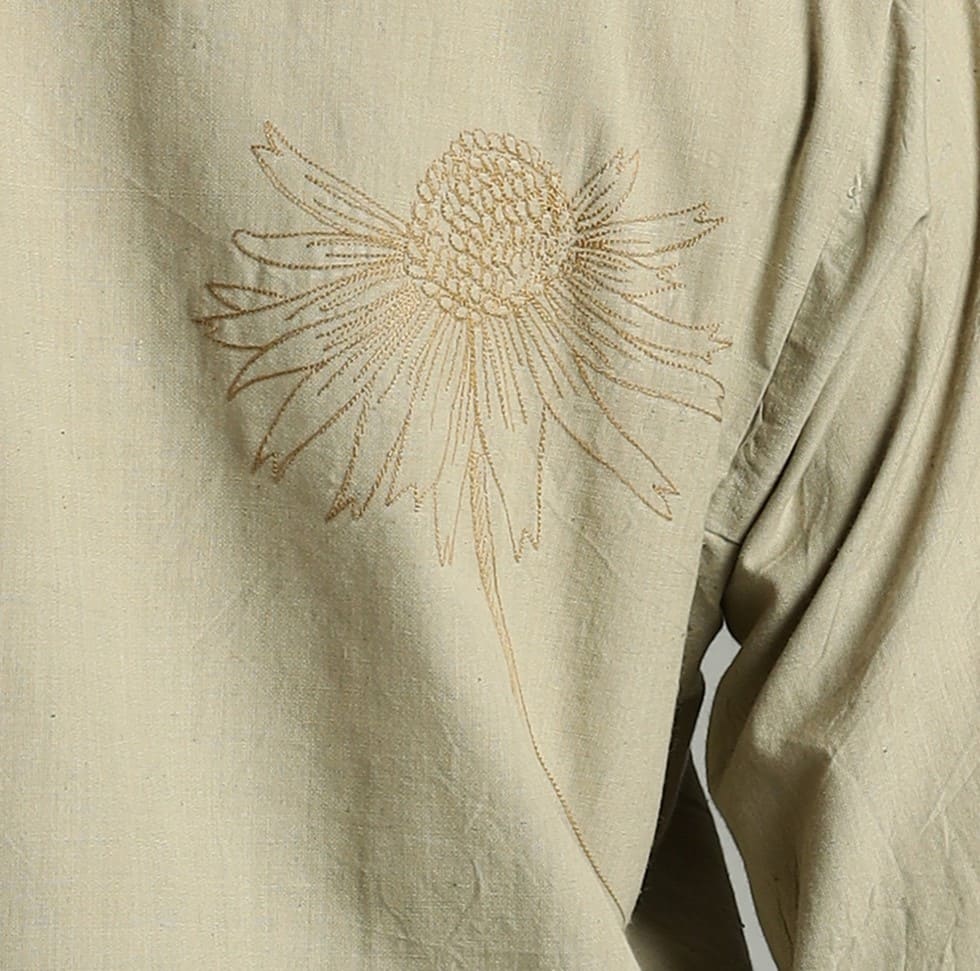 NATURAL DYED YARN HANDLOOM TOP CROSSOVER GREEN - Image 7