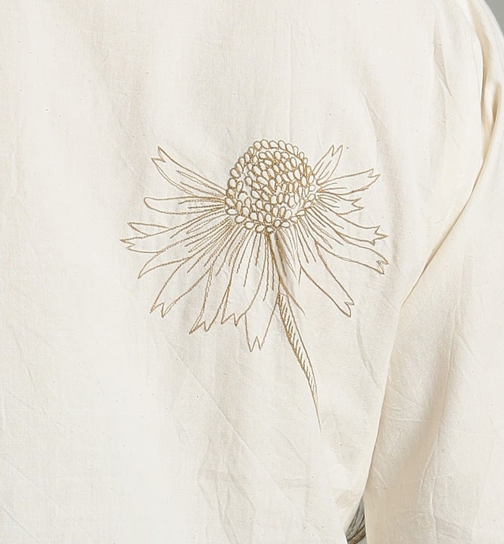 NATURAL DYED YARN HANDLOOM TOP CROSSOVER CREAM - Image 7