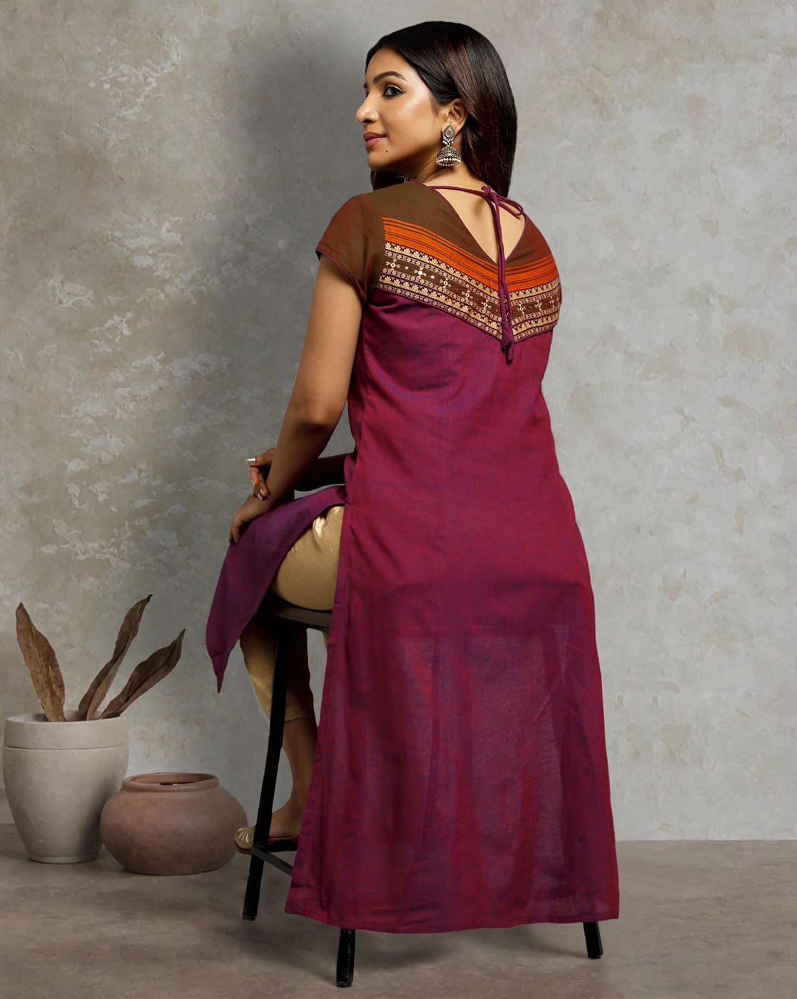KURTA SOUTH C FRONT & BACK V - PURPLE
