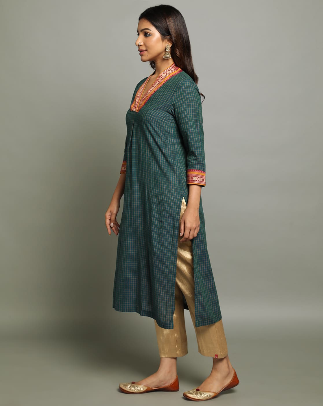 KURTA SOUTH C FUNNEL NECK - GREEN - Image 4