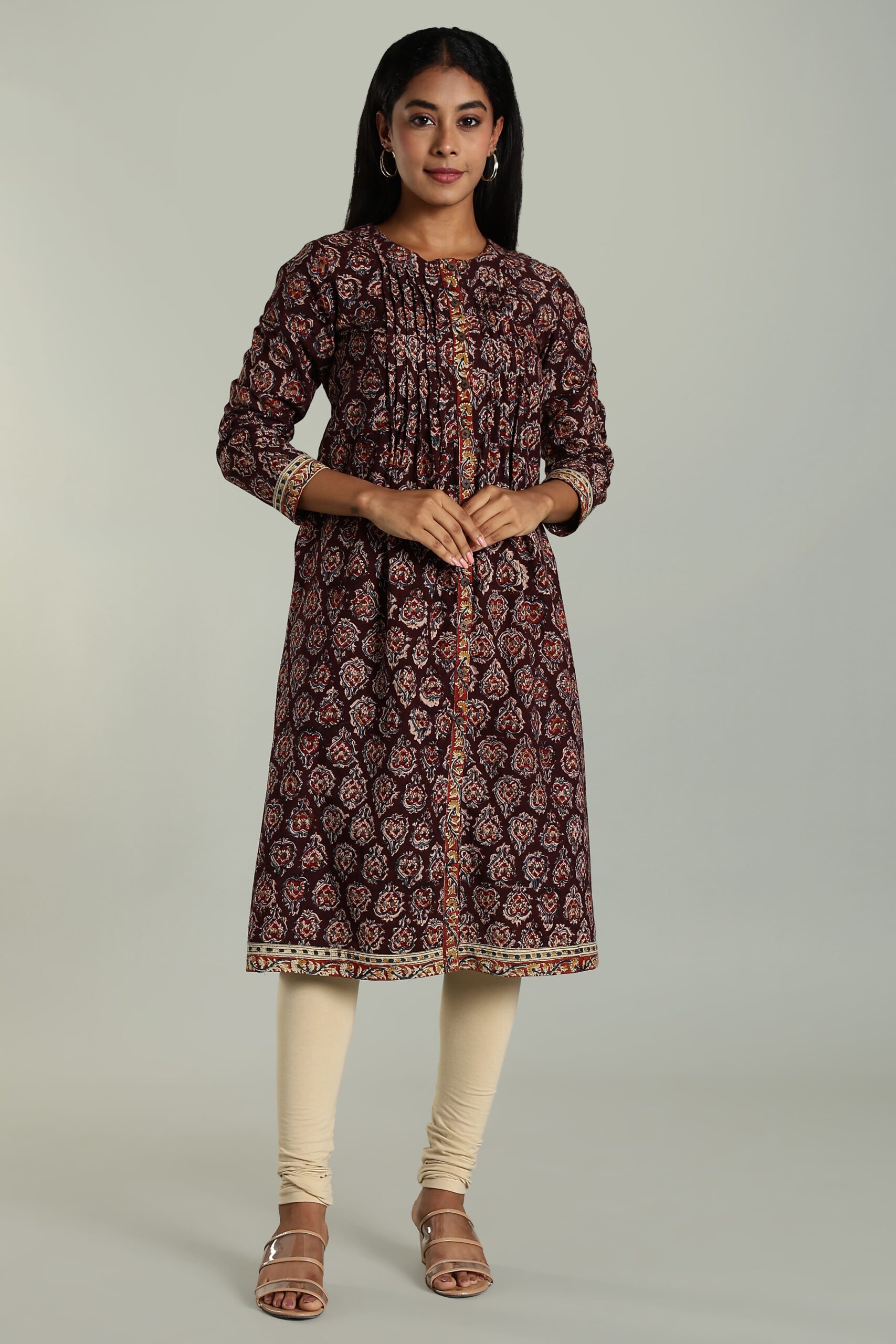 KALAMKARI KURTA PINTUCK - COLA