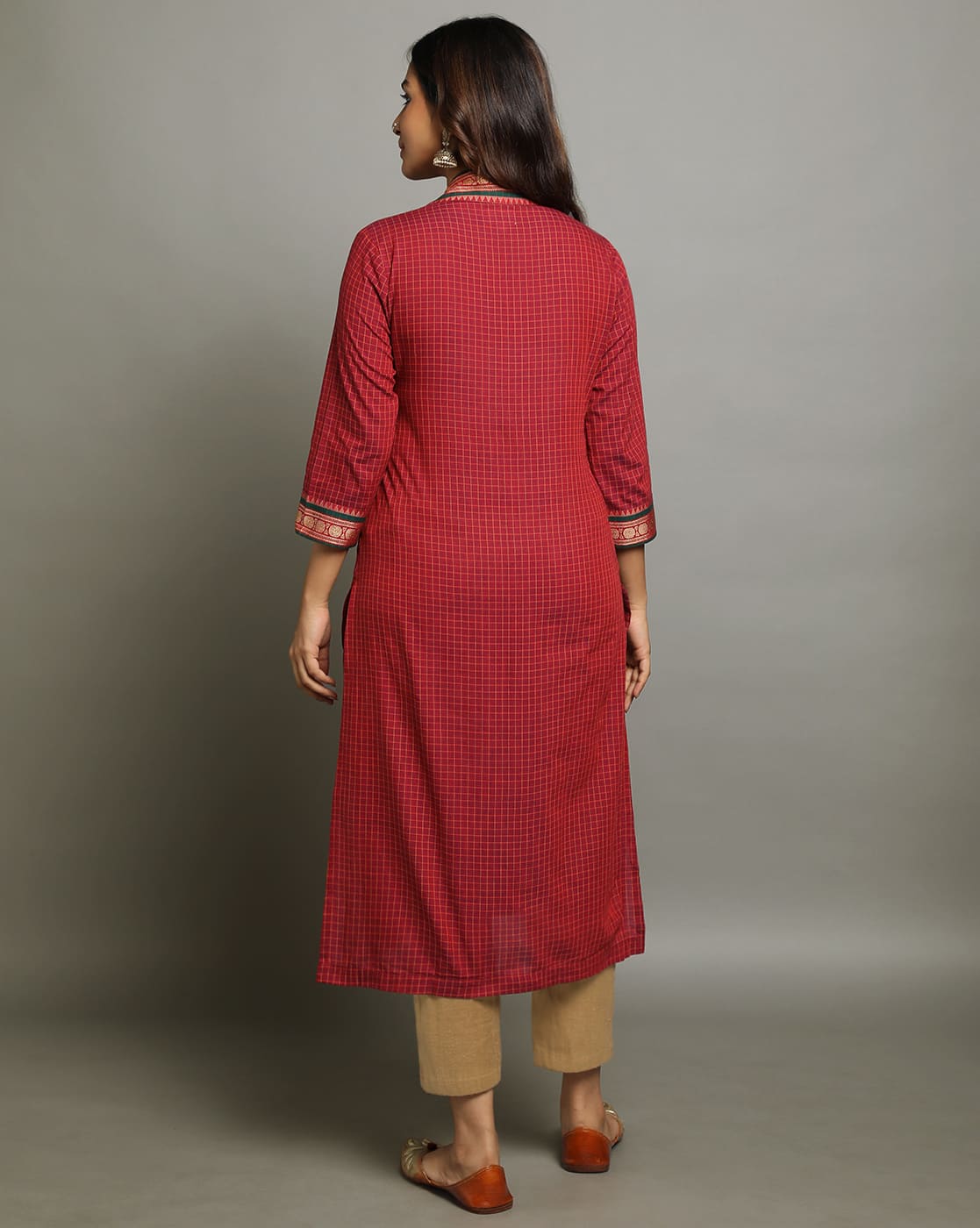 KURTA SOUTH C FUNNEL NECK - RED - Image 2