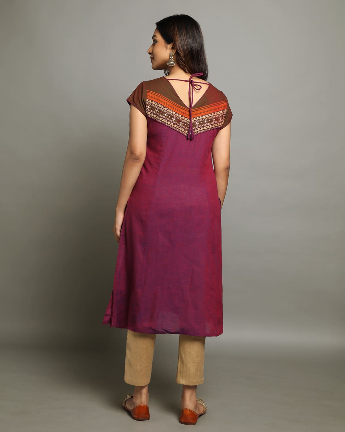 KURTA SOUTH C FRONT & BACK V - PURPLE - Image 3