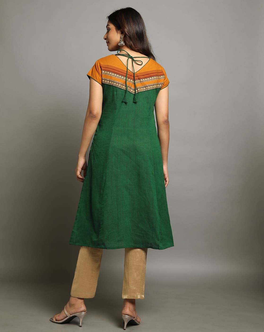 KURTA SOUTH C FRONT & BACK V - GREEN - Image 3