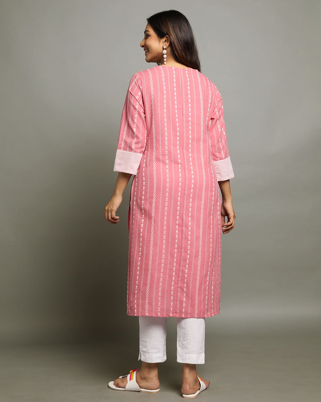 KURTA SOUTH C YOKE - PINK - Image 3