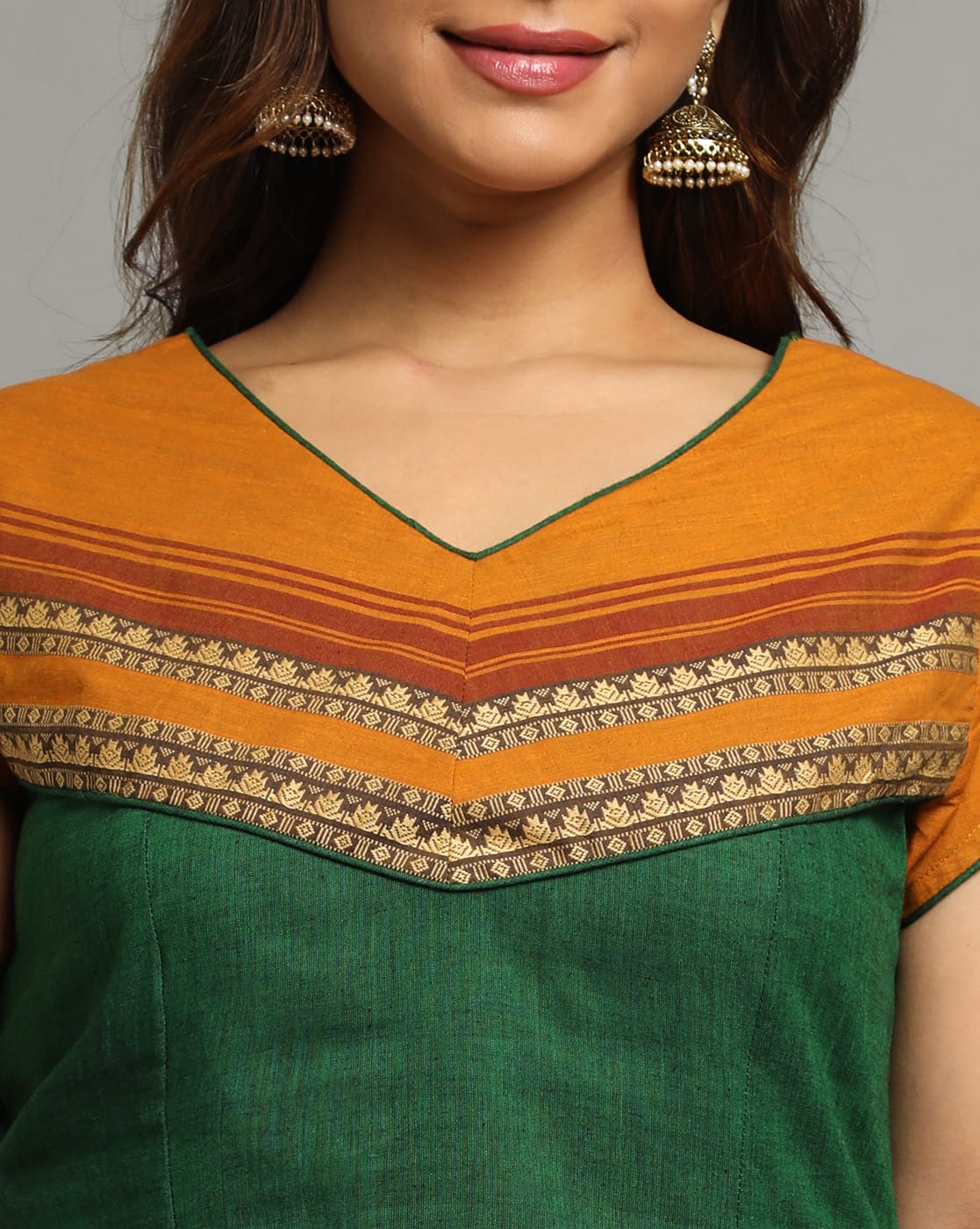 KURTA SOUTH C FRONT & BACK V - GREEN - Image 2