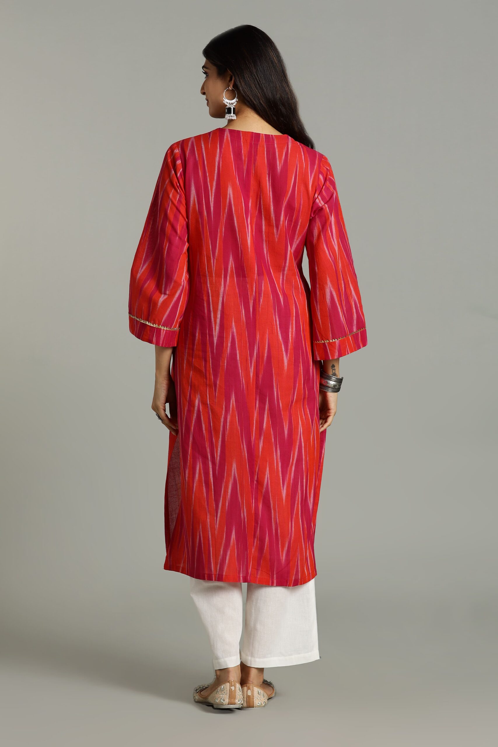 KURTA SOUTH C LEHARIYA BELL SLV - PINK - Image 6