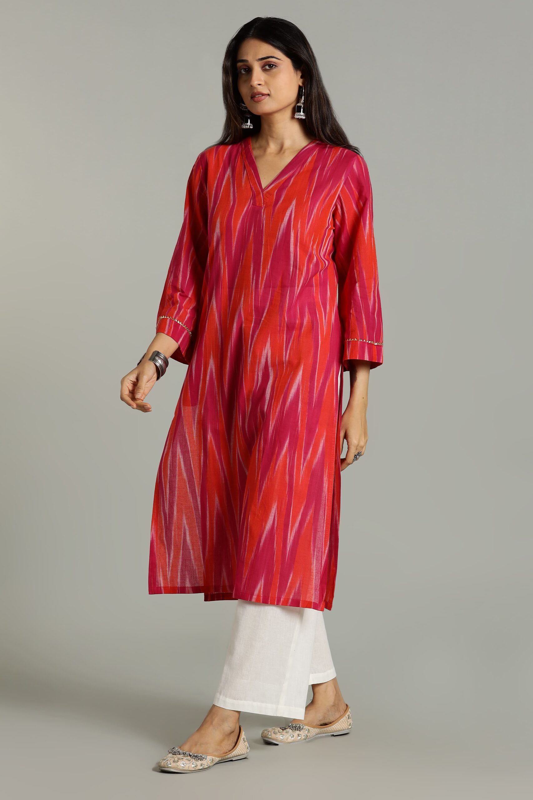KURTA SOUTH C LEHARIYA BELL SLV - PINK