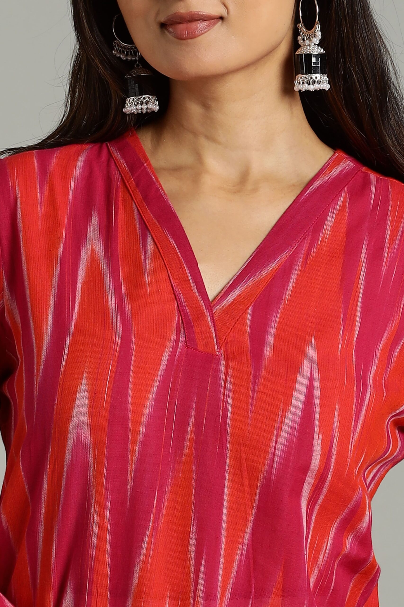 KURTA SOUTH C LEHARIYA BELL SLV - PINK - Image 4