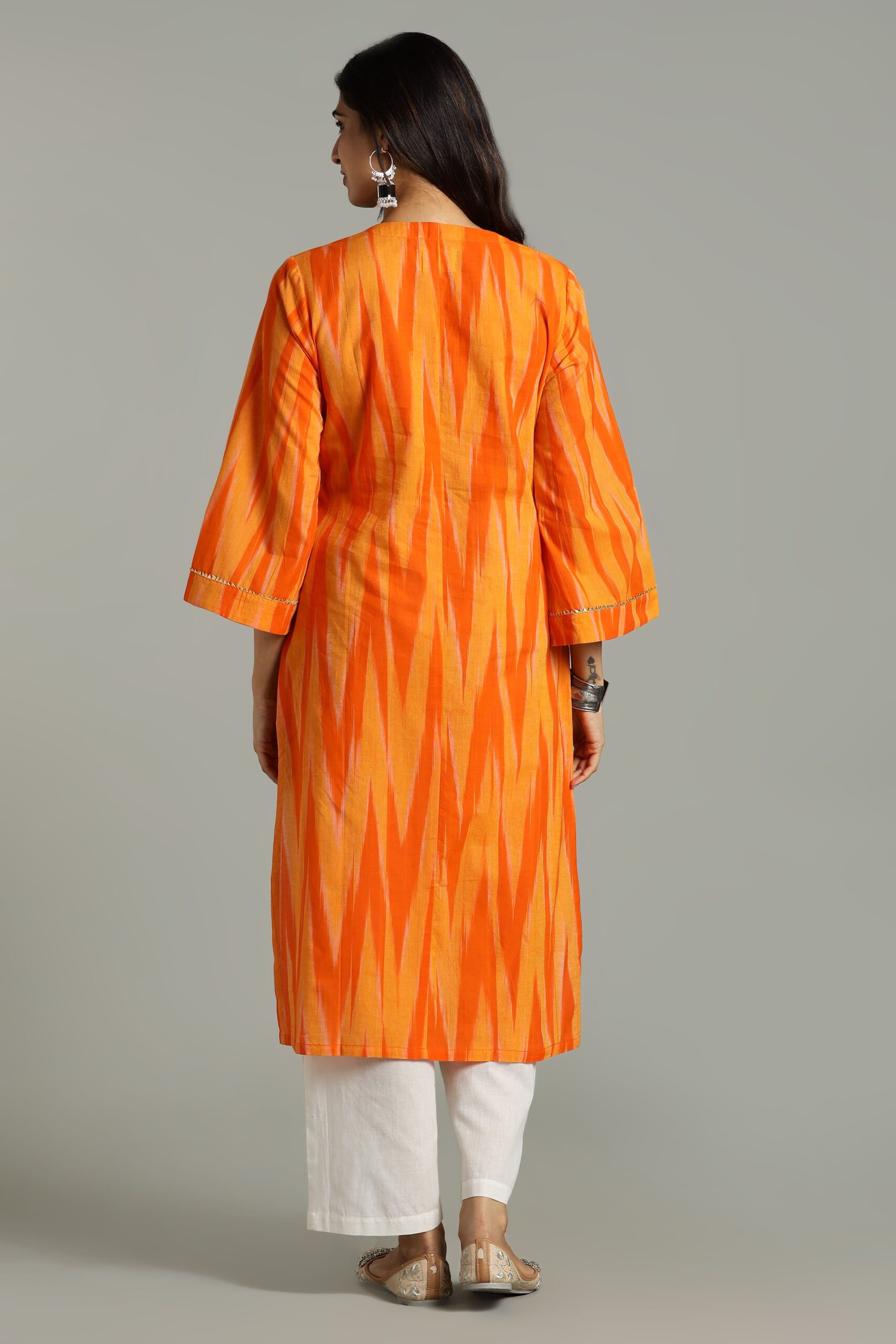 KURTA SOUTH C LEHARIYA BELL SLV - YELLOW - Image 8