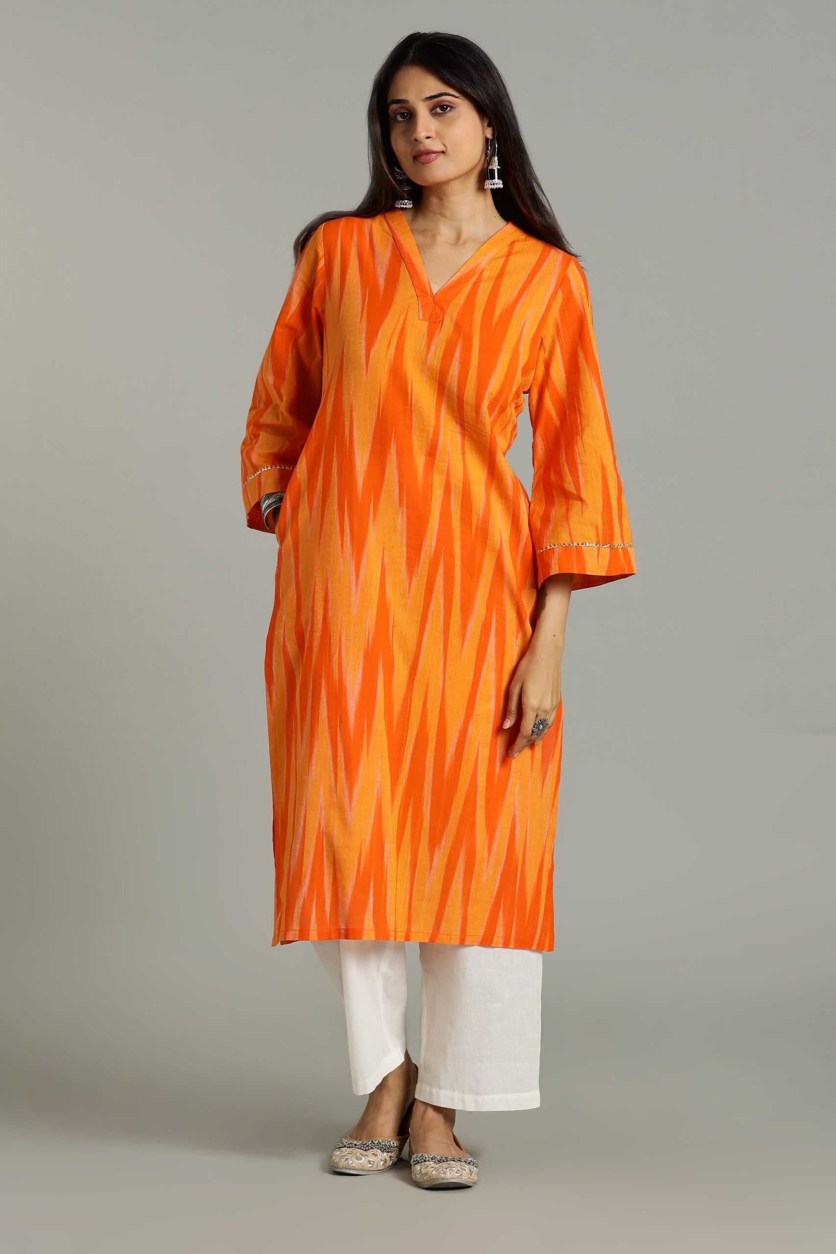 KURTA SOUTH C LEHARIYA BELL SLV - YELLOW - Image 7