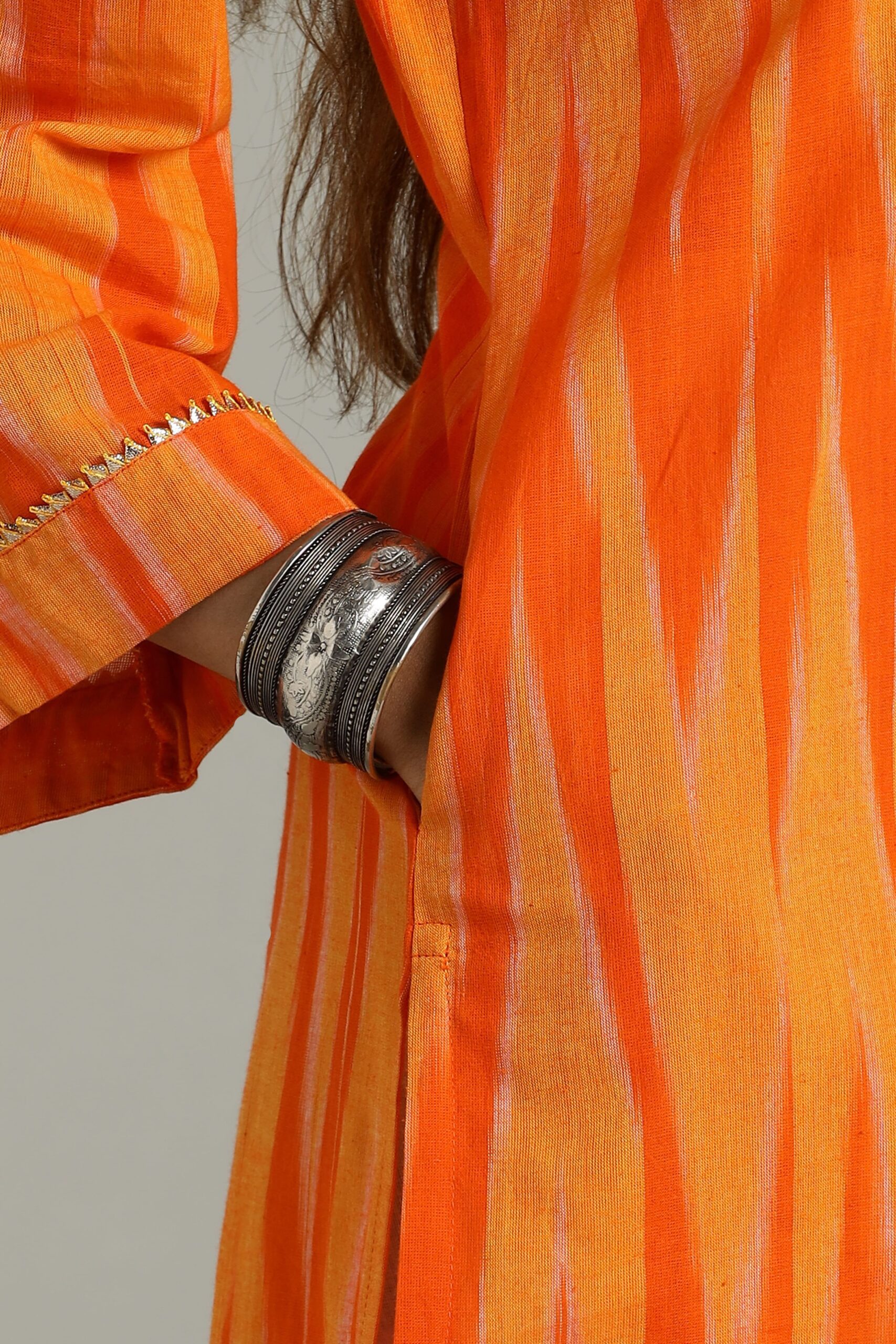 KURTA SOUTH C LEHARIYA BELL SLV - YELLOW - Image 9