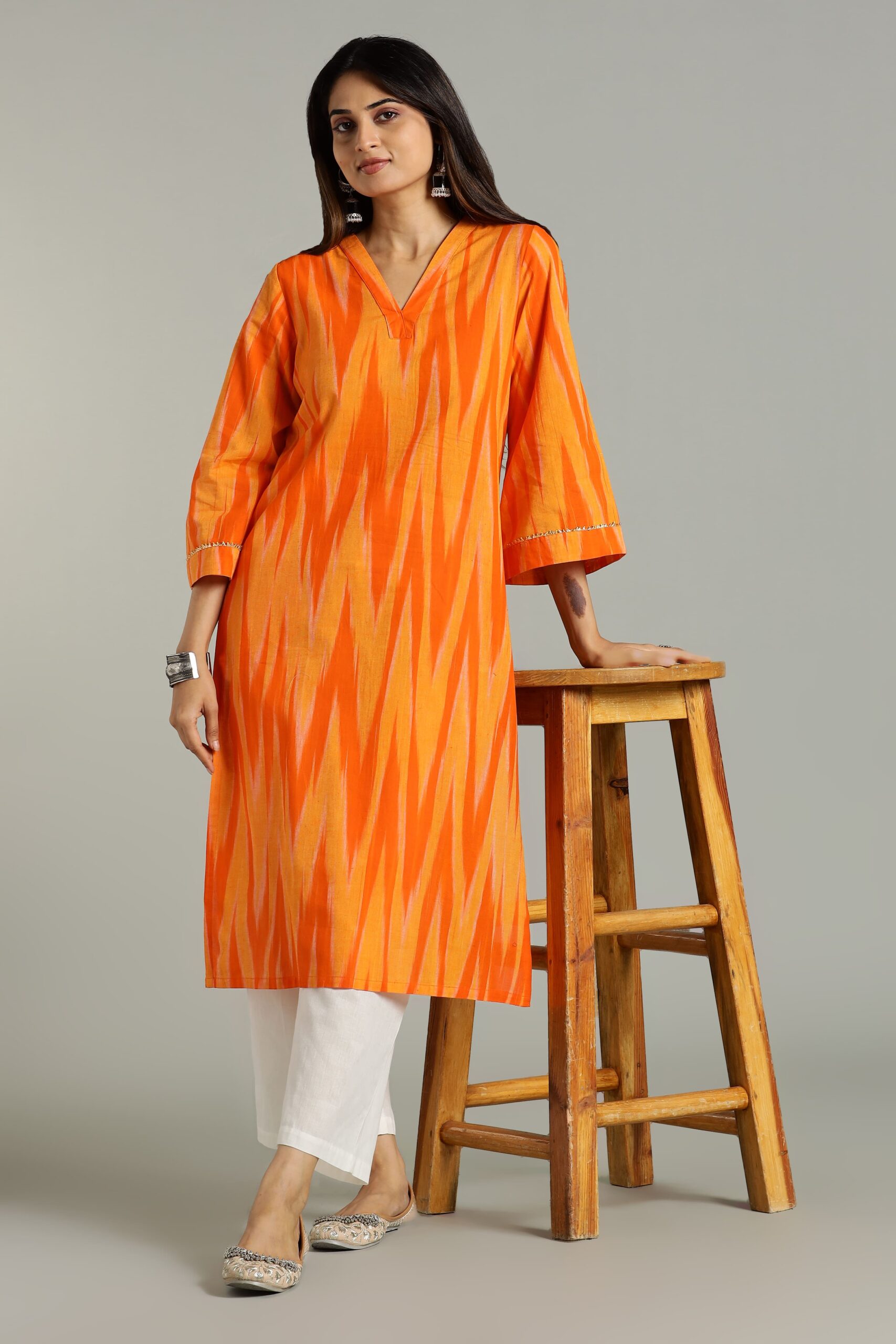 KURTA SOUTH C LEHARIYA BELL SLV - YELLOW - Image 2