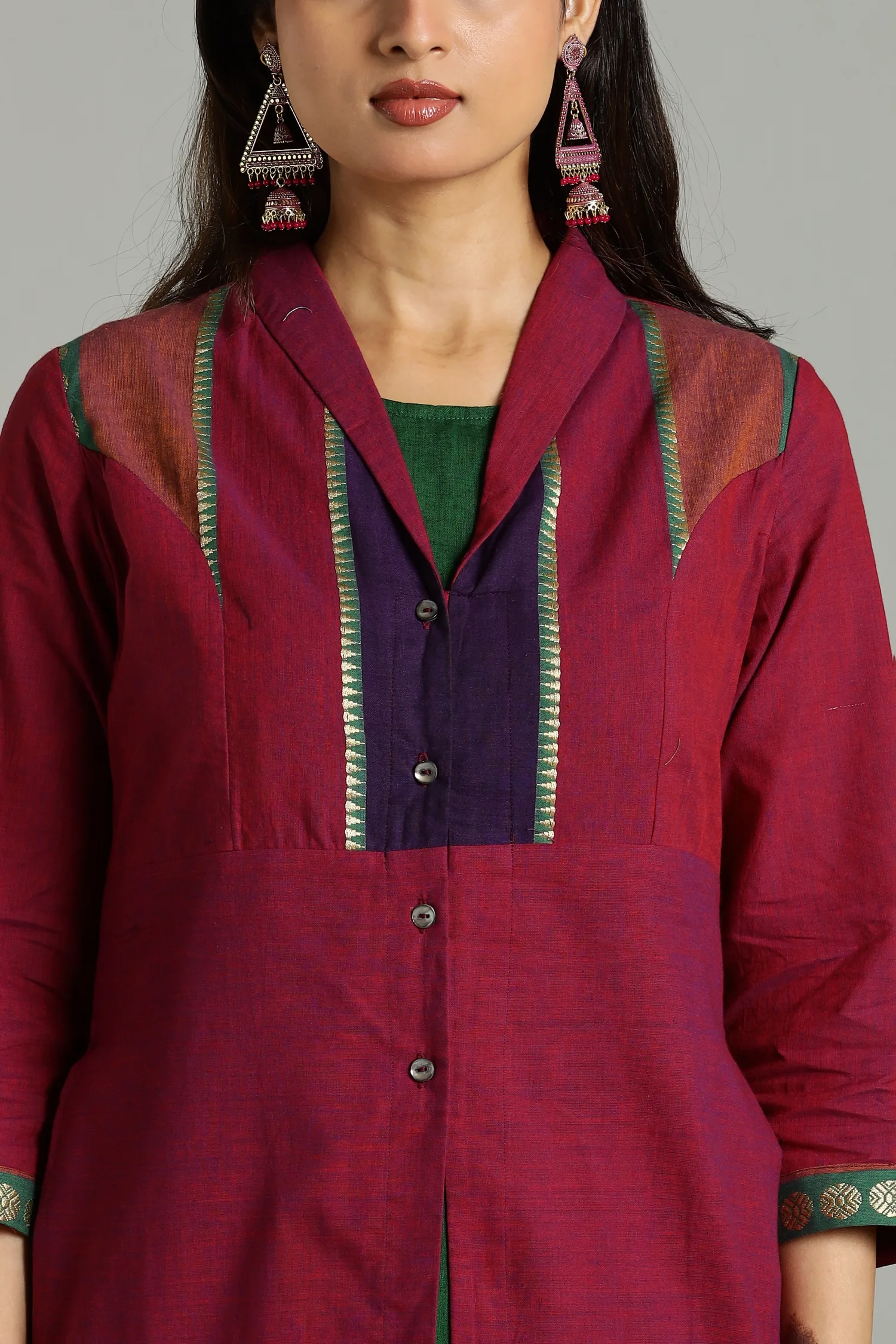 KURTA SOUTH C LAYERED HIGH NECK PINK - Image 5