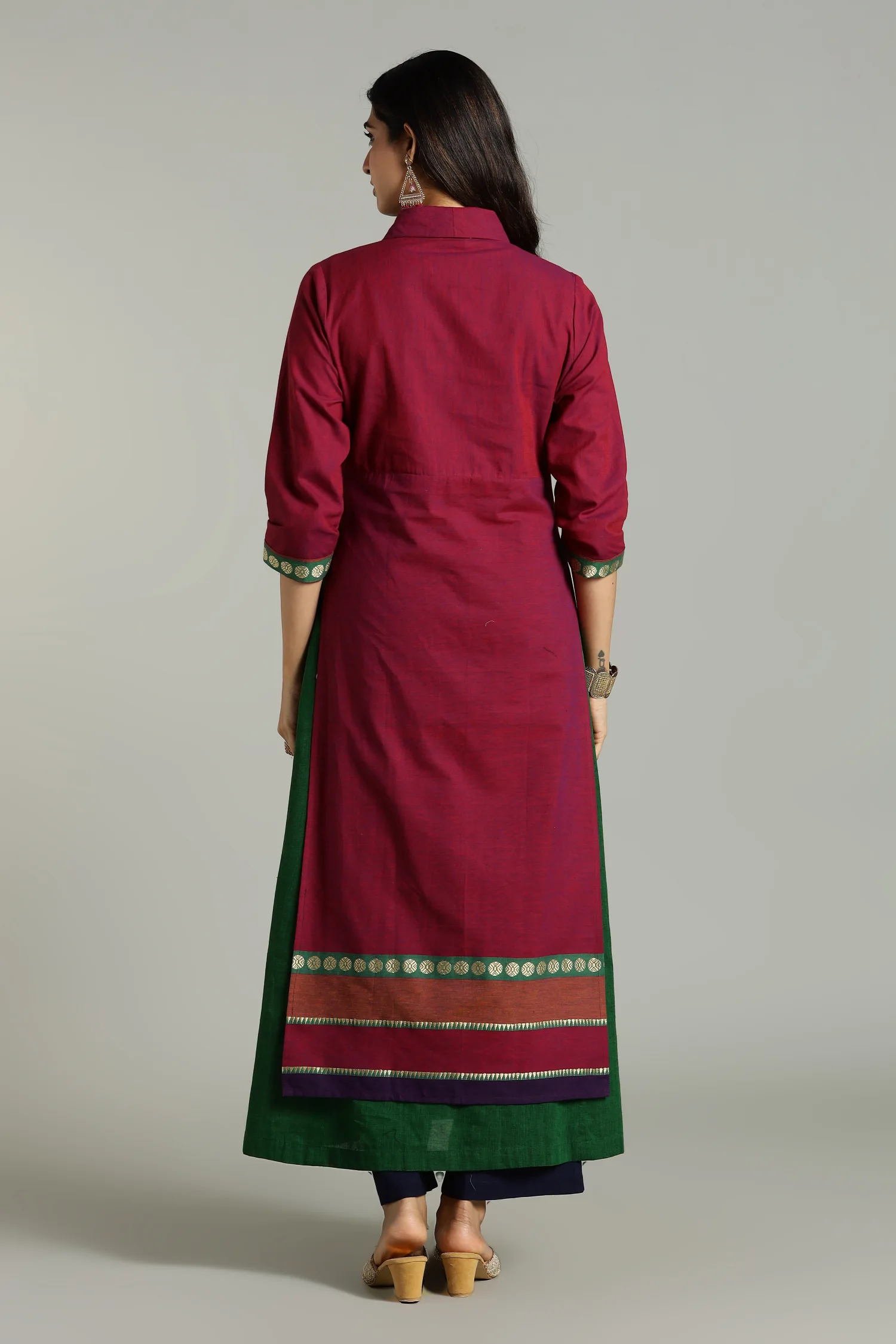 KURTA SOUTH C LAYERED HIGH NECK PINK - Image 4
