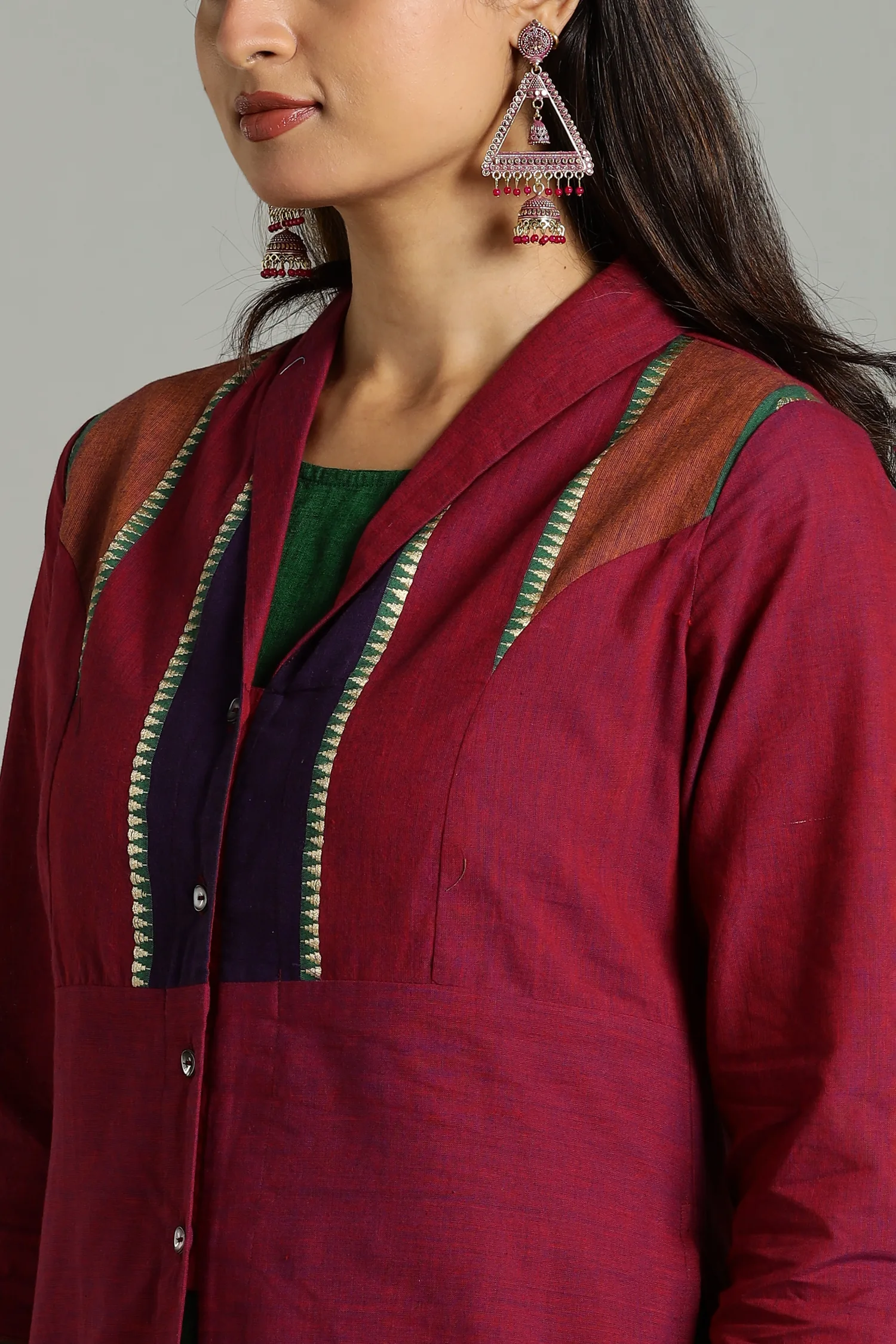 KURTA SOUTH C LAYERED HIGH NECK PINK - Image 3