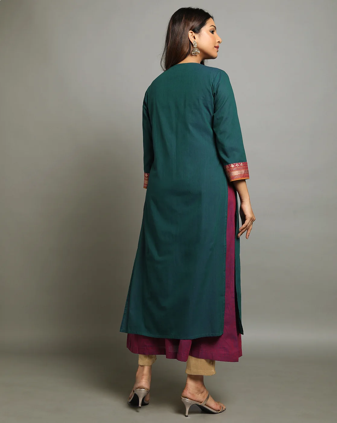 KURTA SOUTH C LAYERED GREEN - Image 4