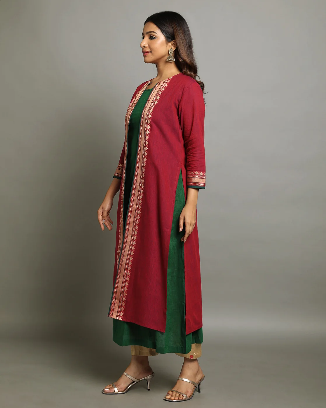 KURTA SOUTH C LAYERED RED - Image 5