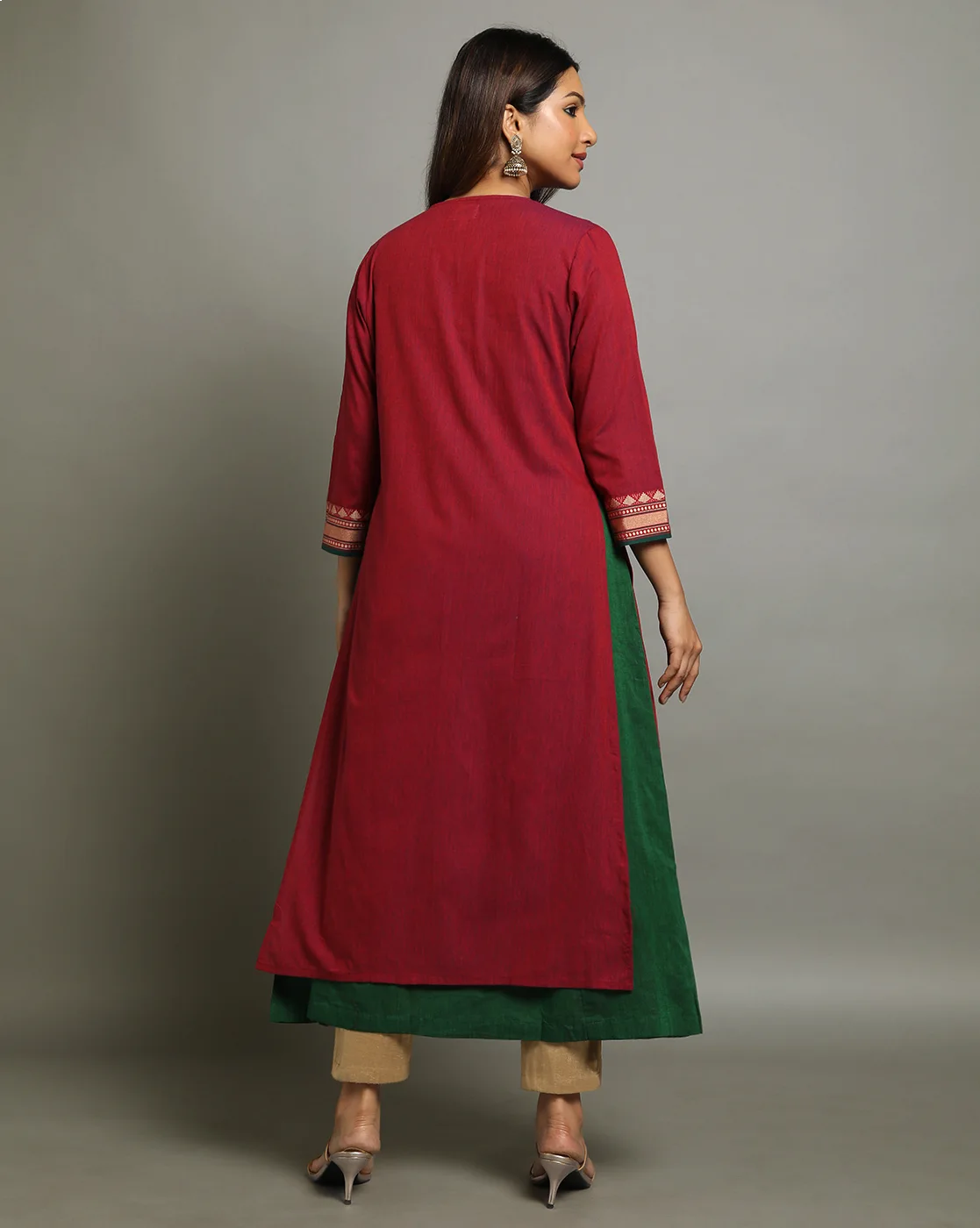 KURTA SOUTH C LAYERED RED - Image 4