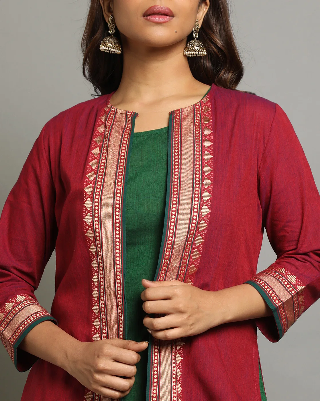 KURTA SOUTH C LAYERED RED - Image 3